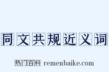同文共规近义词是什么意思的图片